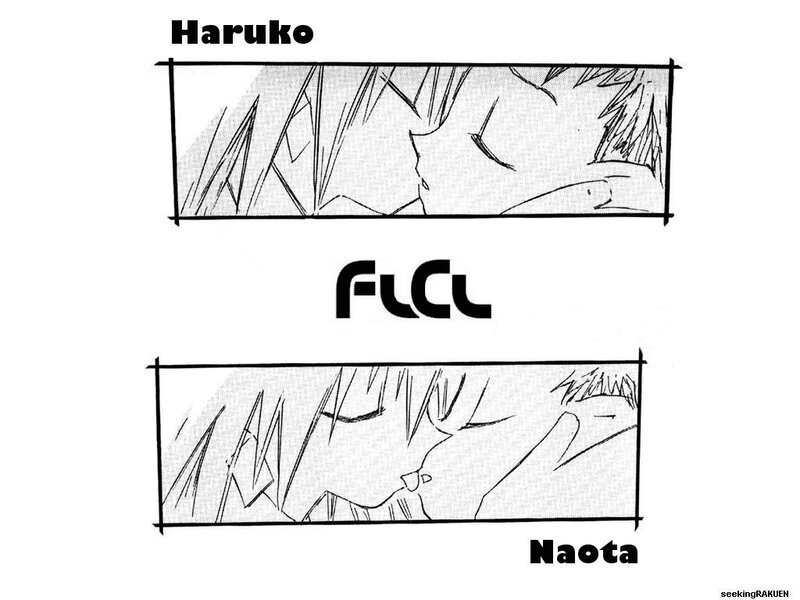 Haruko and Naota manga panels