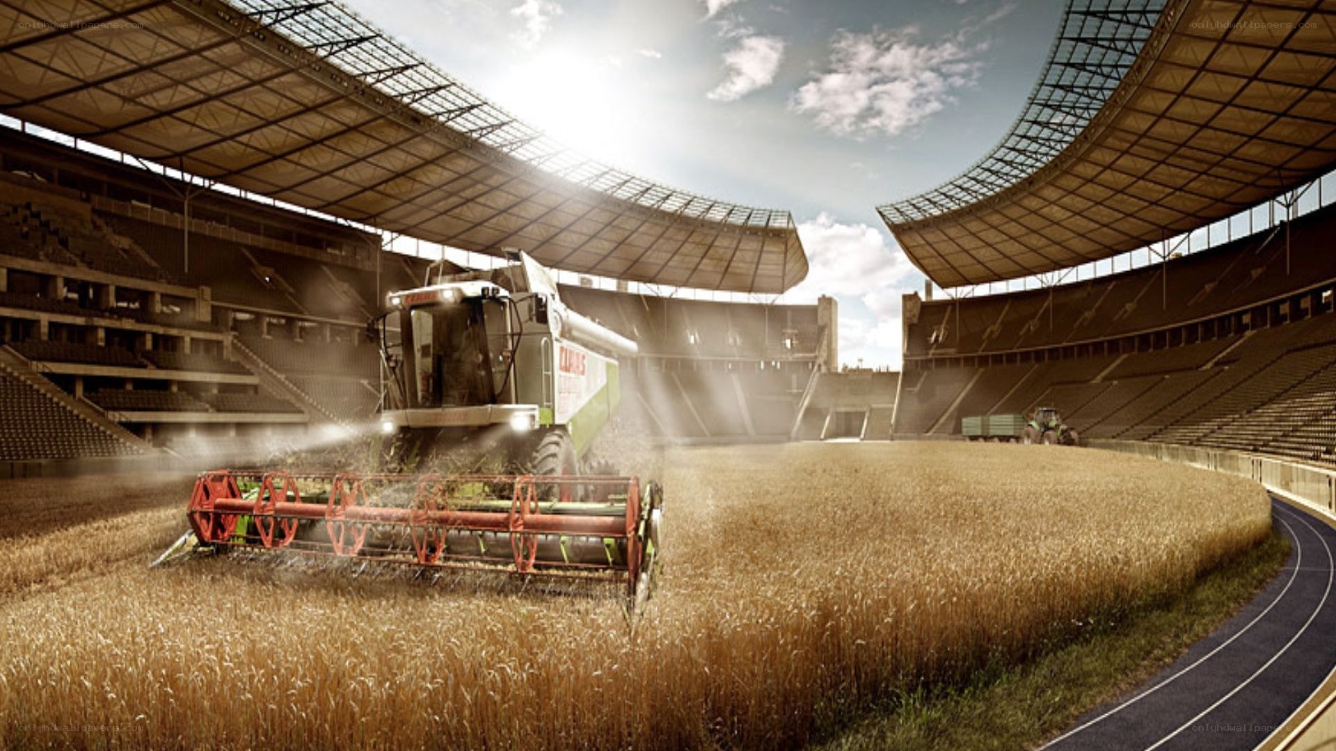 Harvest in a stadium