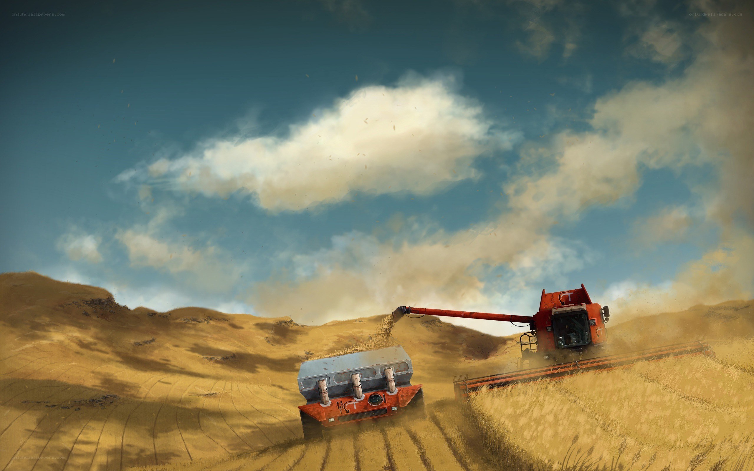 Harvesting in the golden fields