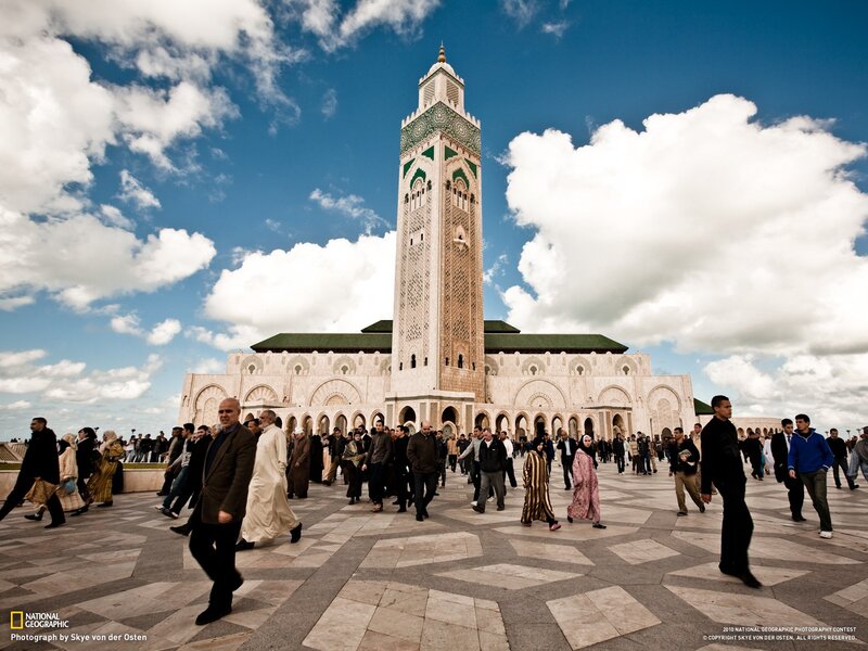 Hassan II Mosque — Blue, Dramatic