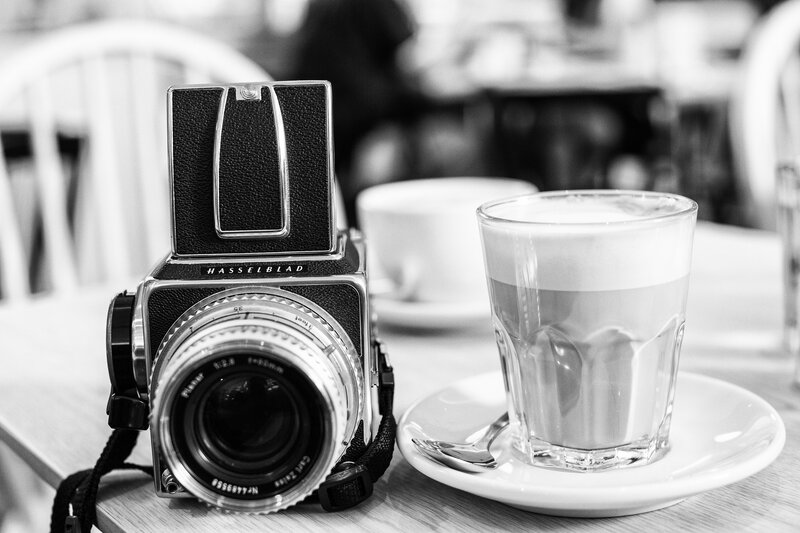 Hasselblad Camera and Coffee