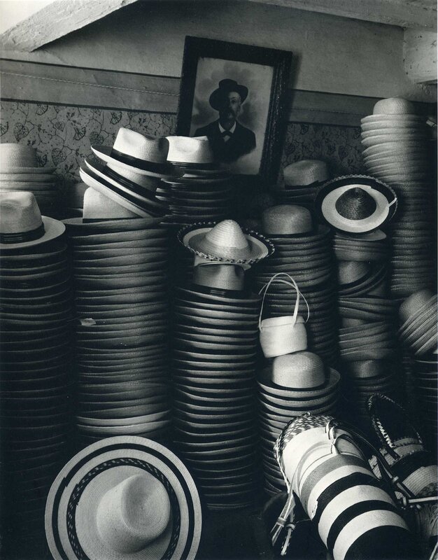 Hat shop interior with portrait