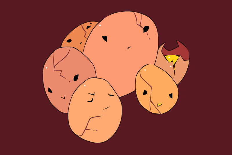 hatching eggs illustration