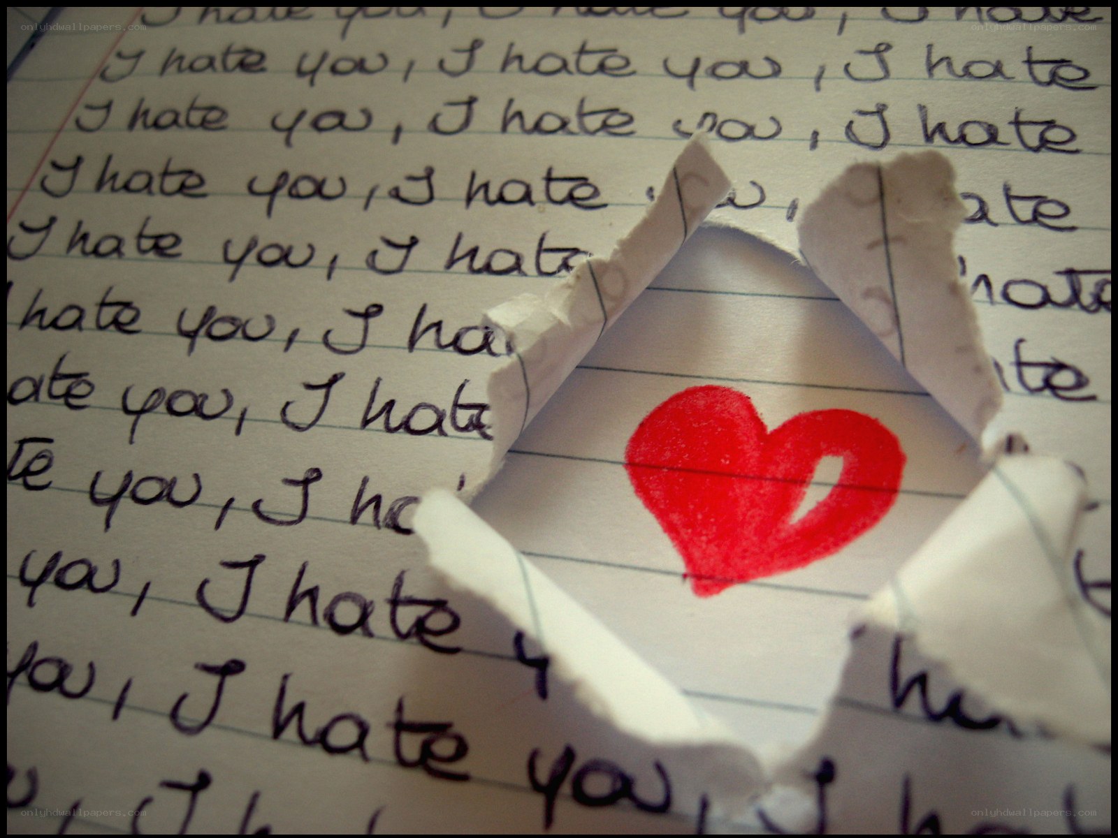hate letter with heart