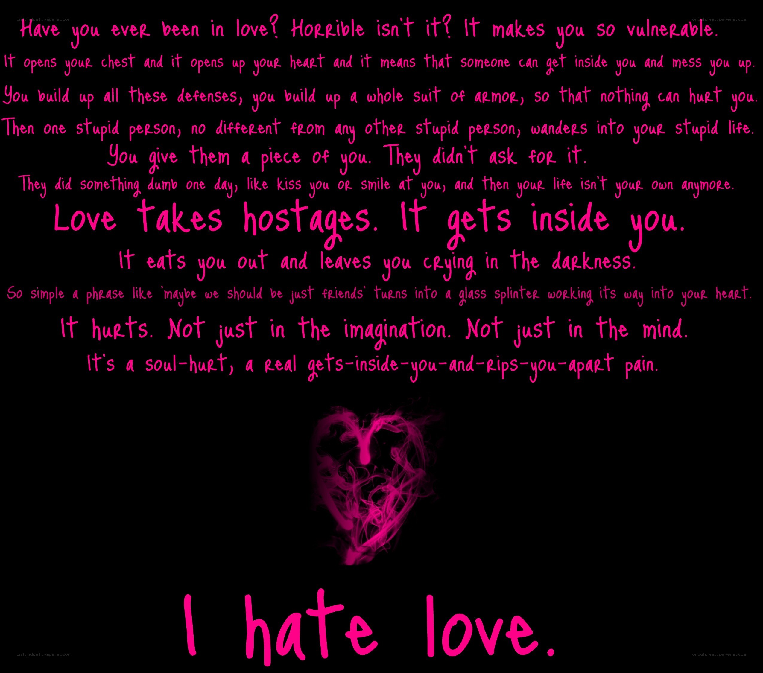 hate love text