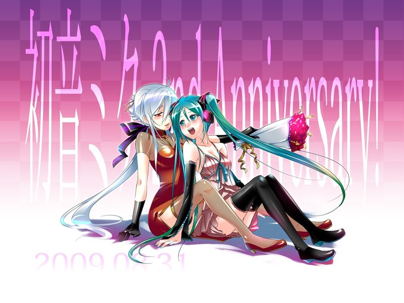 Hatsune Miku and Kagamine Rin anniversary art