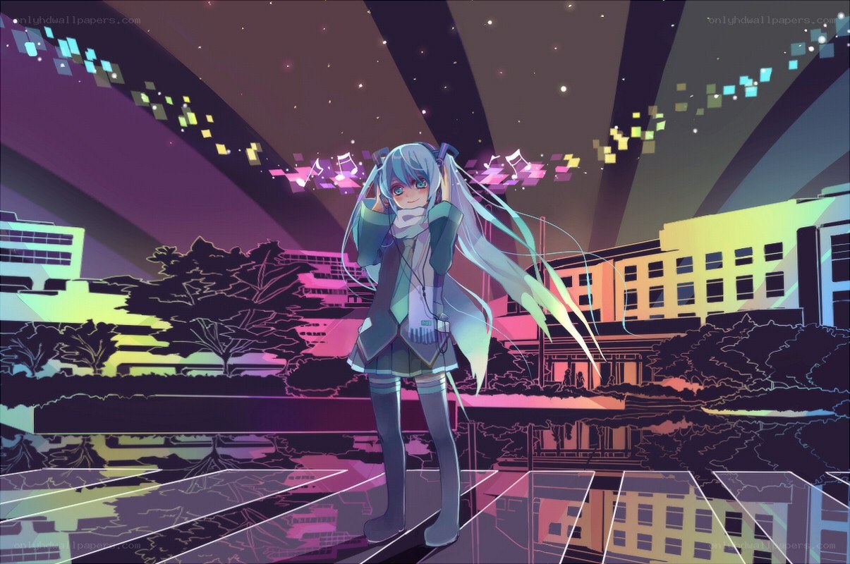 Hatsune Miku at night