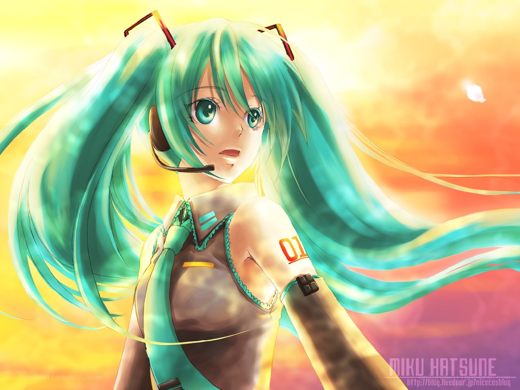 Hatsune Miku at sunset