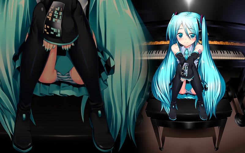 Hatsune Miku at the piano
