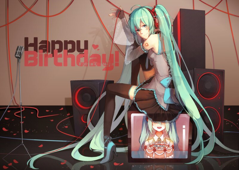 Hatsune Miku Character — Cyan, Celebratory