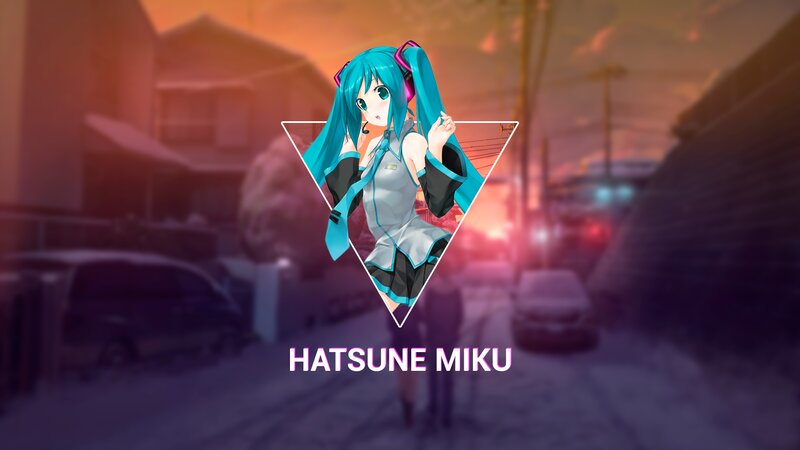 Hatsune Miku Character — Cyan, Dramatic, Sunset