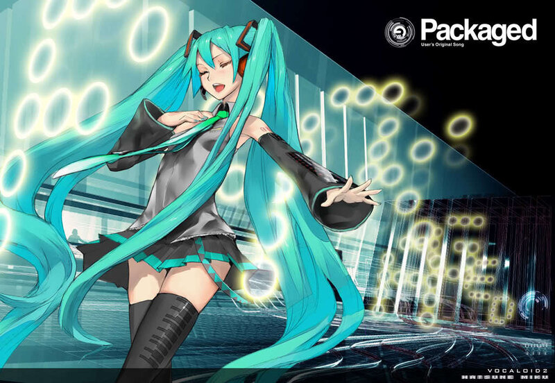 Hatsune Miku Character — Cyan, Dynamic, Night, Anime