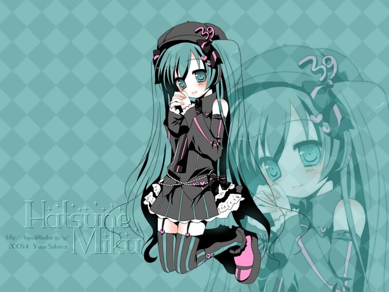 Hatsune Miku in a black outfit