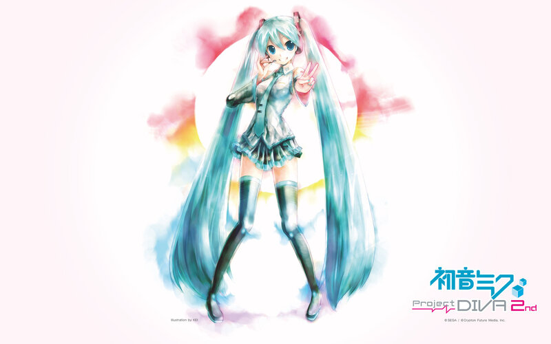 Hatsune Miku in a colorful illustration