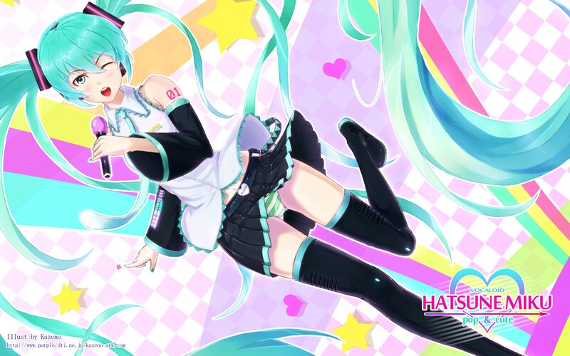 Hatsune Miku in a colorful pose