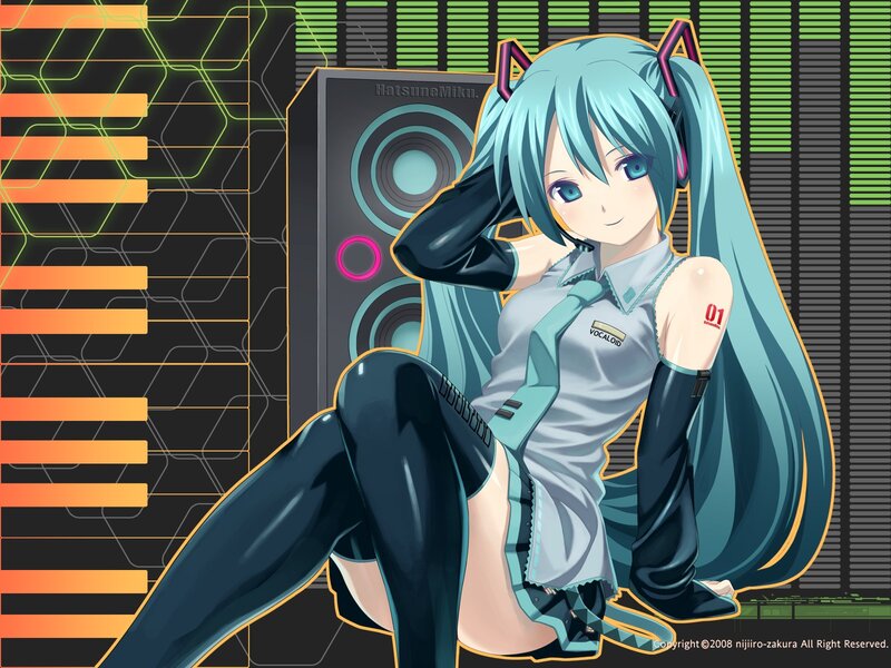 Hatsune Miku in a digital setting