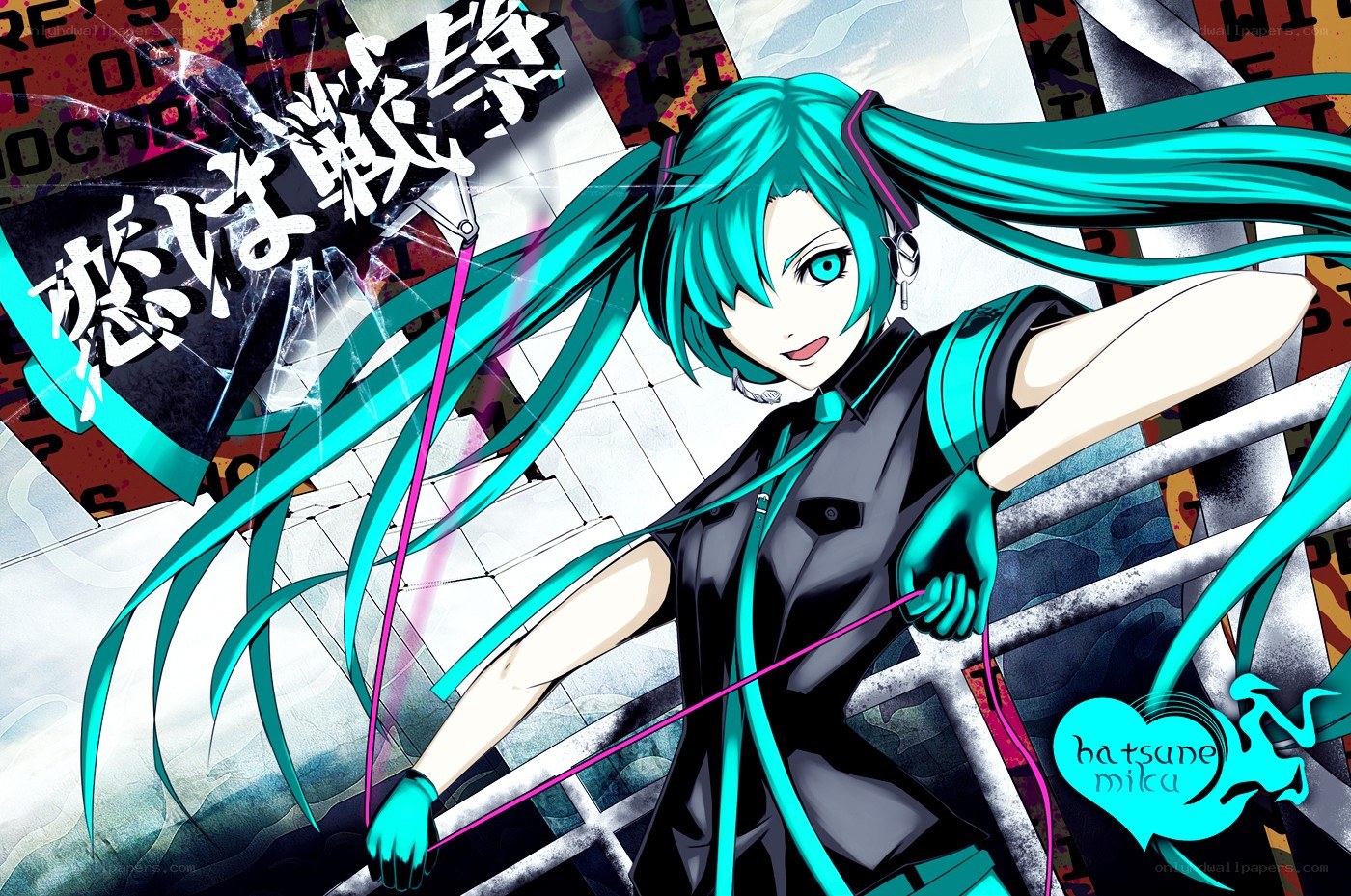 Hatsune Miku in a dynamic pose