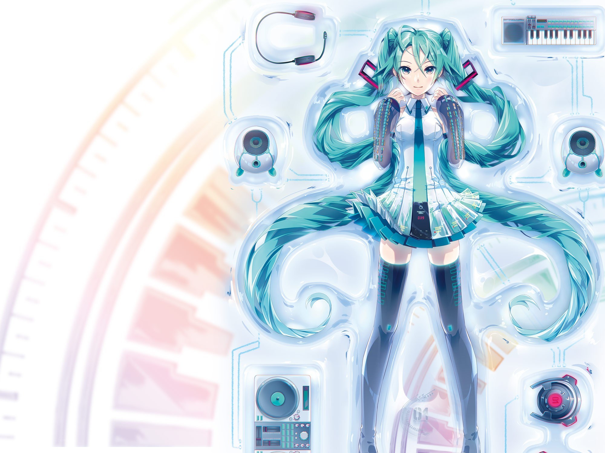 Hatsune Miku in a futuristic interface