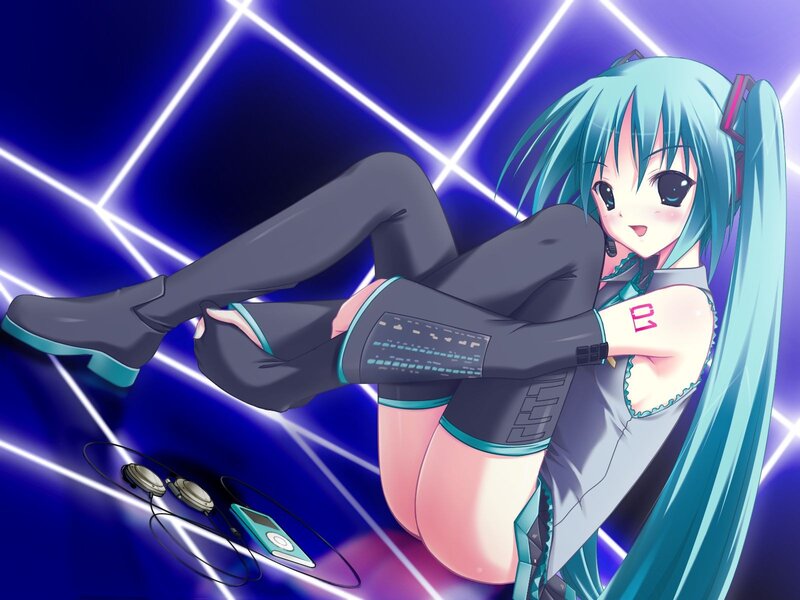 Hatsune Miku in a futuristic pose