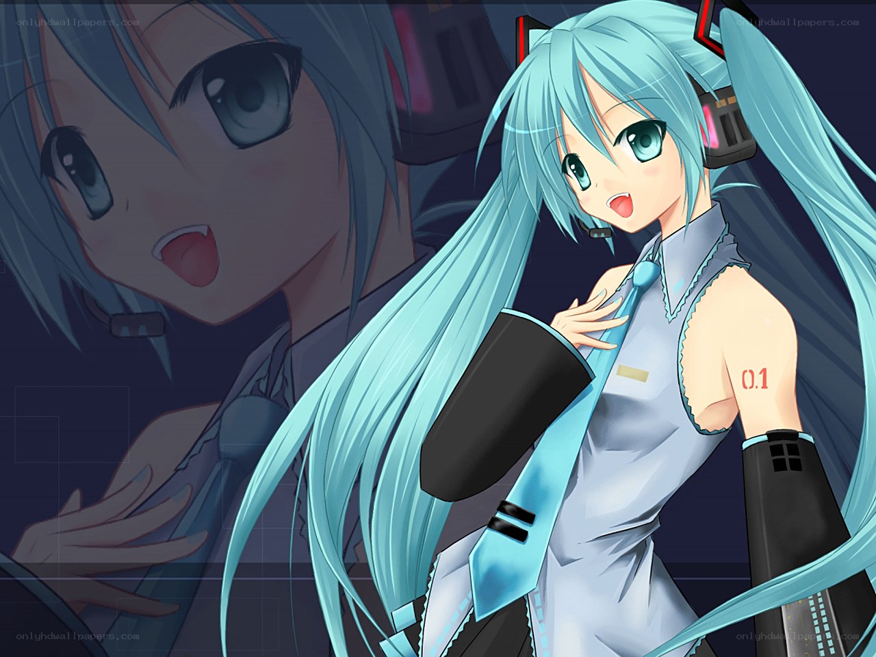 Hatsune Miku in a studio