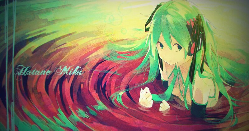 Hatsune Miku in a swirl