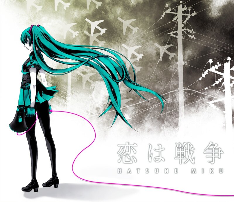 Hatsune Miku in a war scene