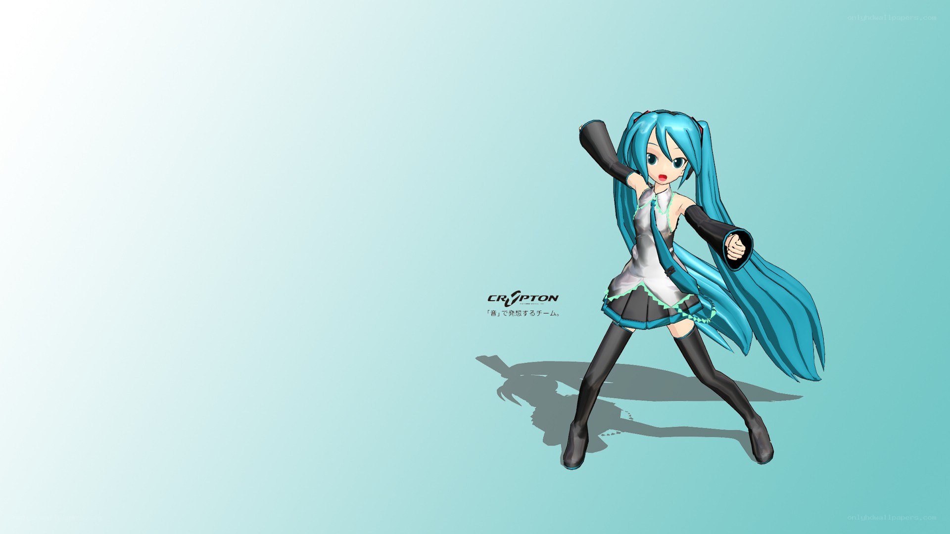 Hatsune Miku in action pose