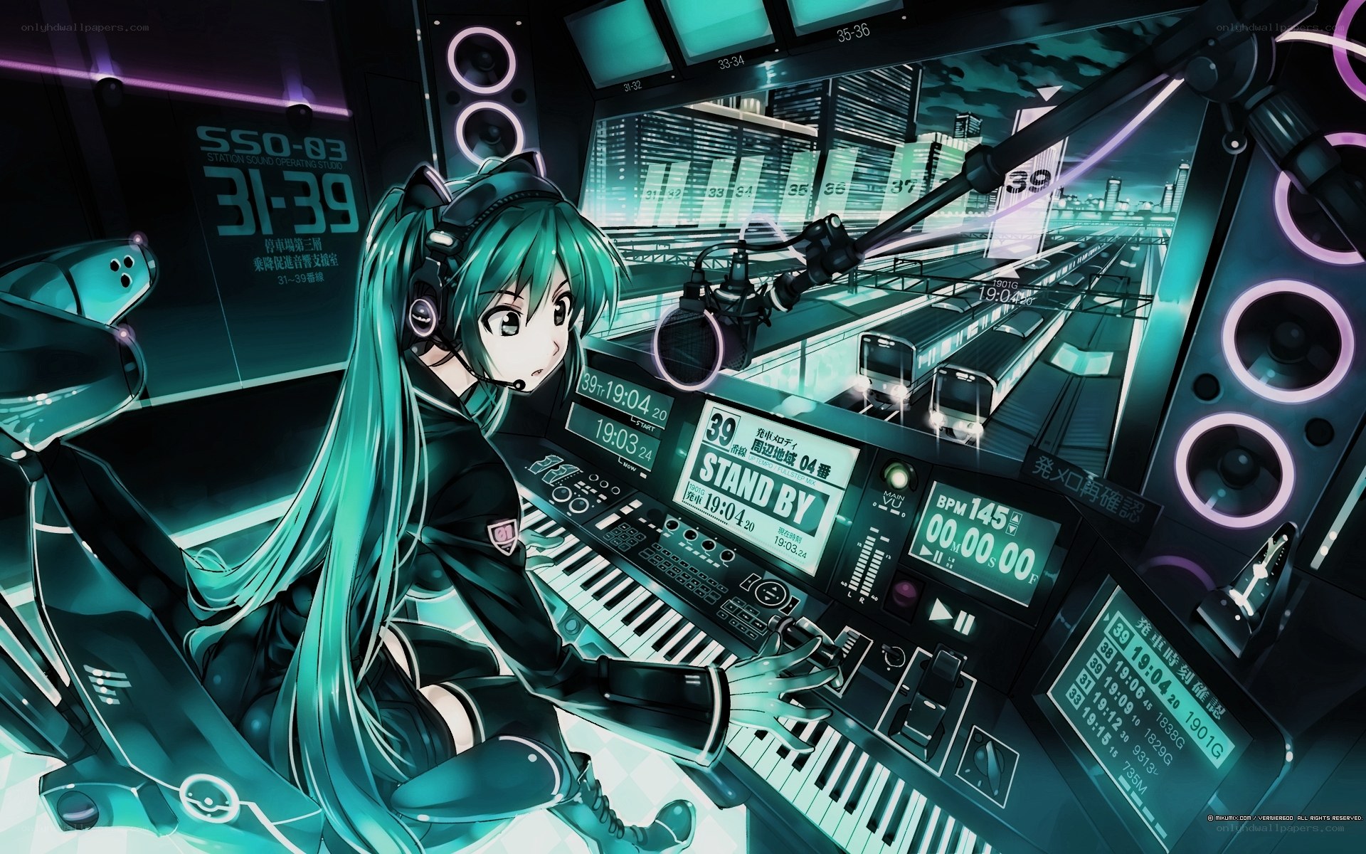 hatsune miku in control room