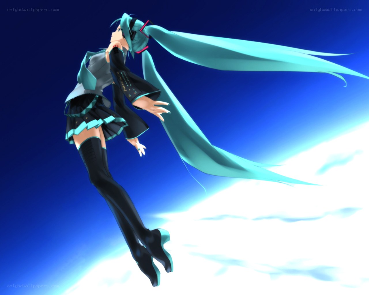 Hatsune Miku in flight