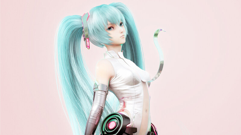 Hatsune Miku in futuristic outfit