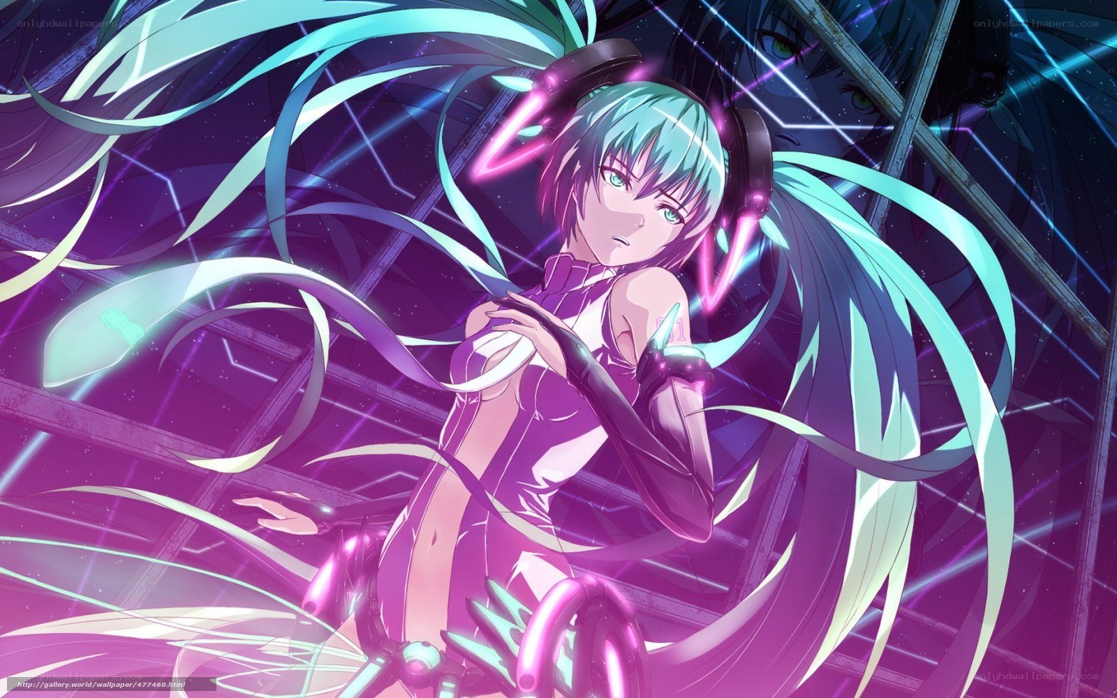 hatsune miku in neon lights