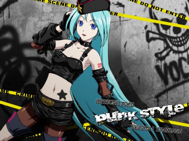 Hatsune Miku in punk style