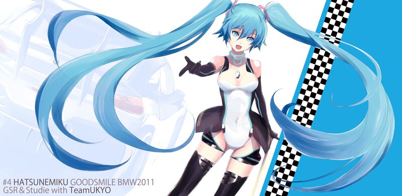 Hatsune Miku in racing outfit