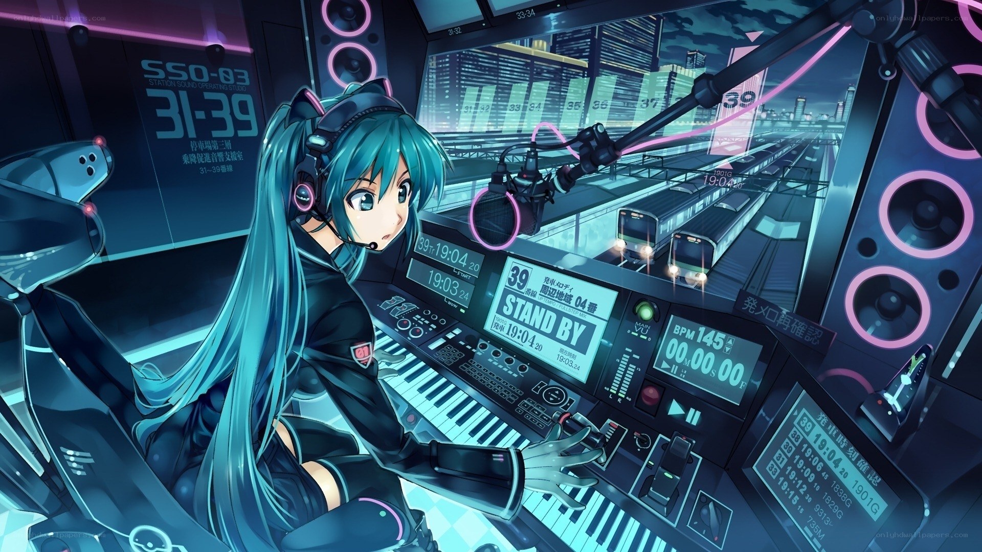 hatsune miku in radio studio