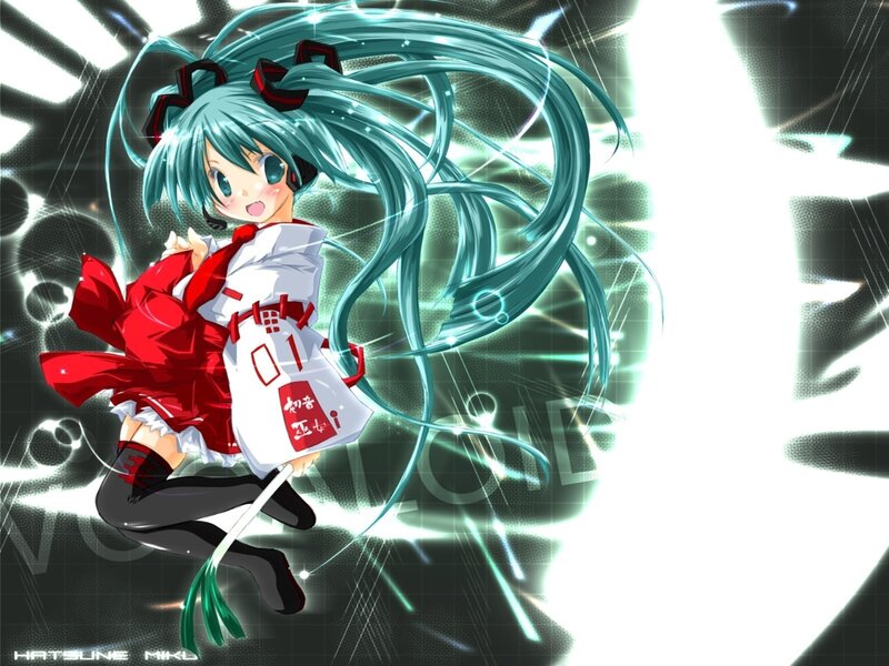 Hatsune Miku in red and white