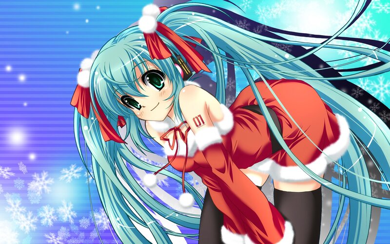 hatsune miku in santa outfit