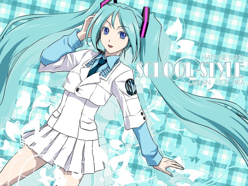 Hatsune Miku in school uniform