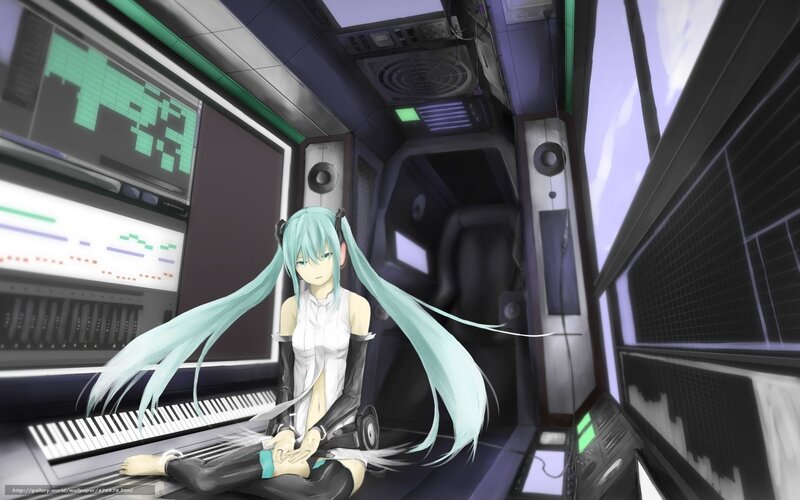 hatsune miku in studio