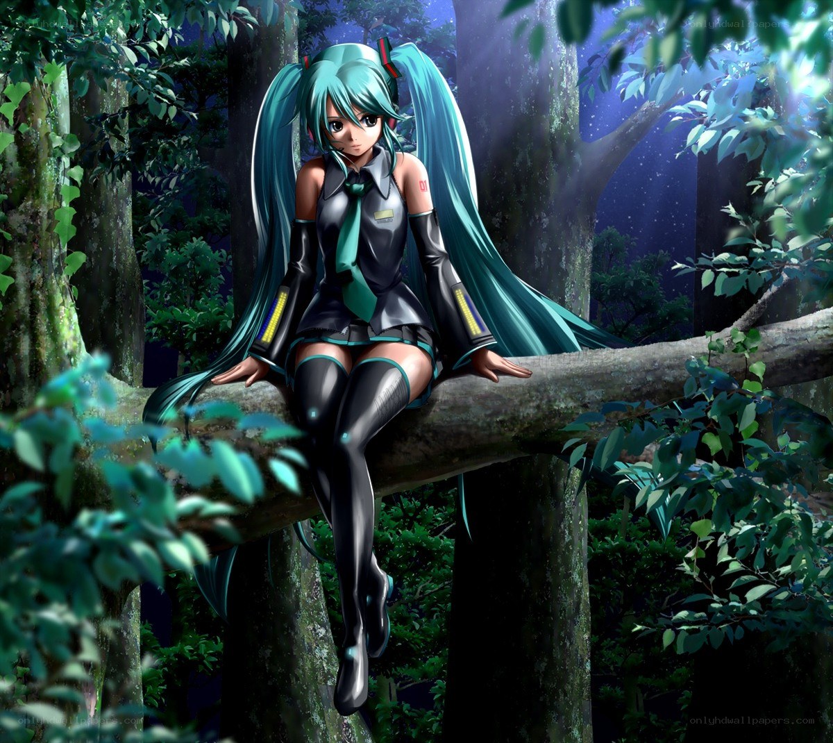 Hatsune Miku in the forest