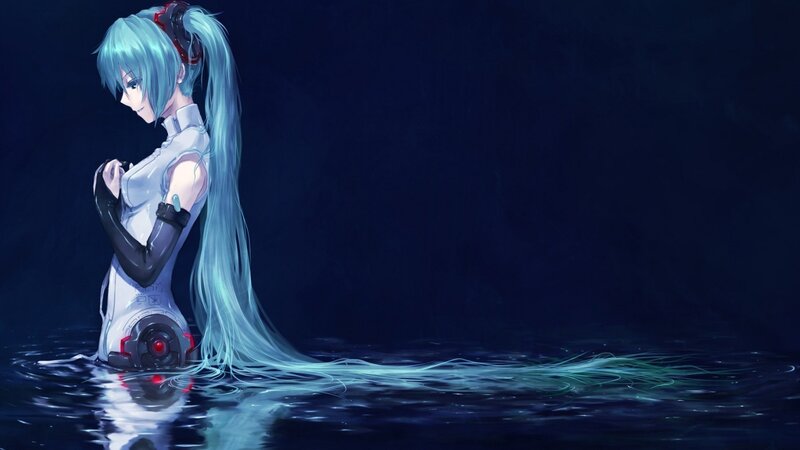 Hatsune Miku in water