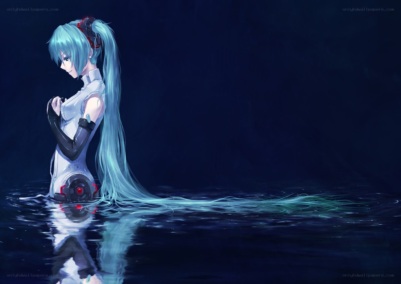 hatsune miku in water
