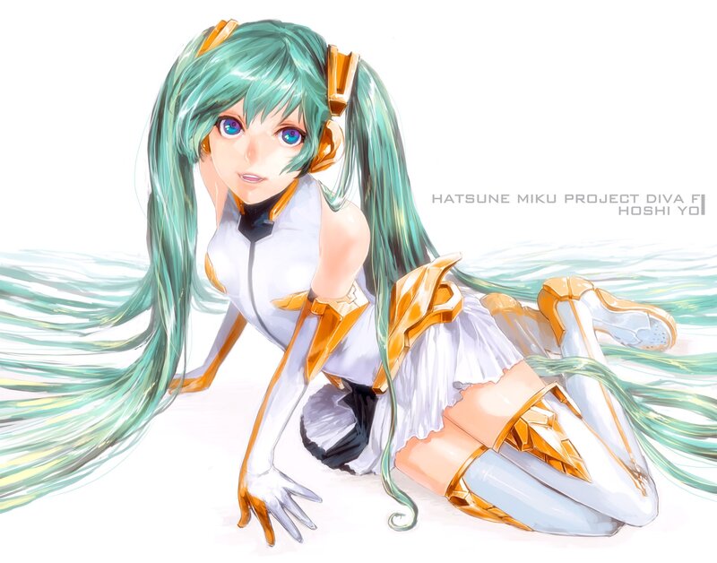 Hatsune Miku in white and gold