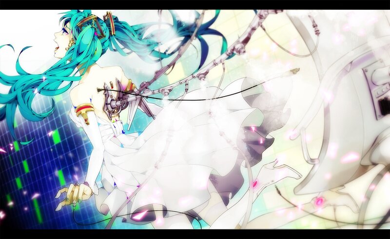 hatsune miku in white dress