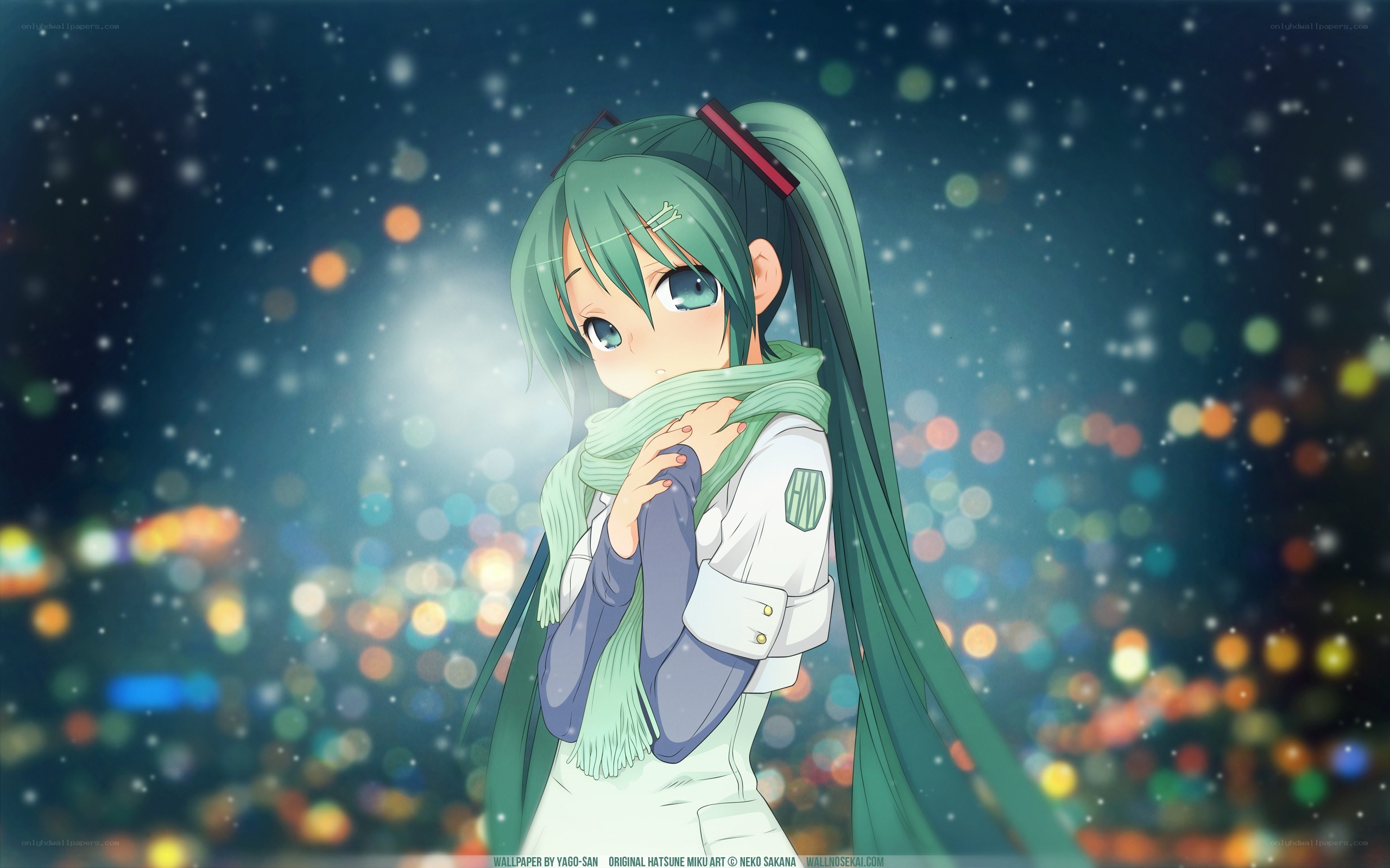Hatsune Miku in winter city