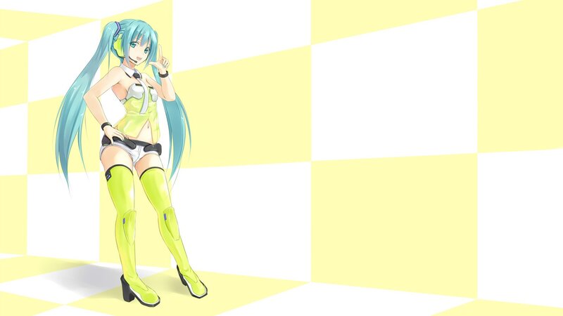hatsune miku in yellow outfit