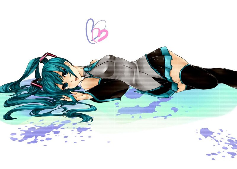 Hatsune Miku lying down