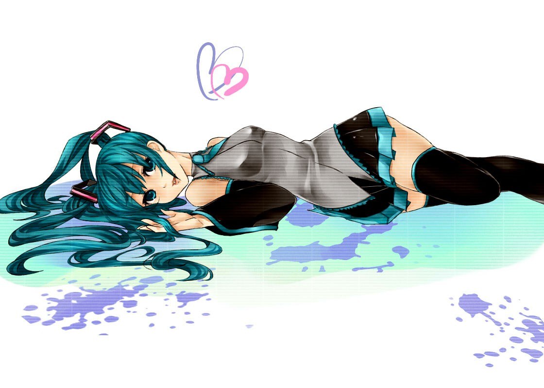 Hatsune Miku lying down
