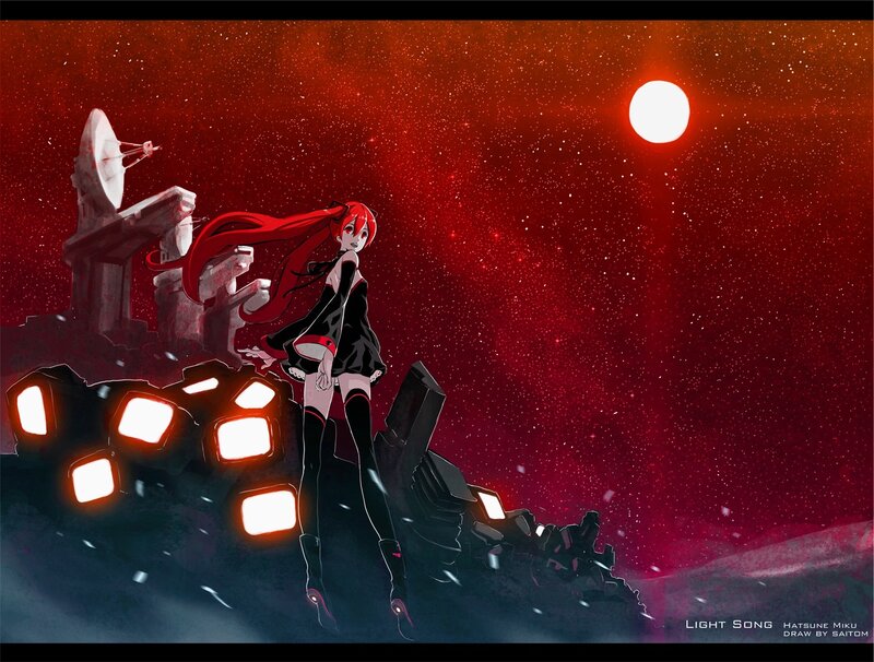 Hatsune Miku on a ruined planet