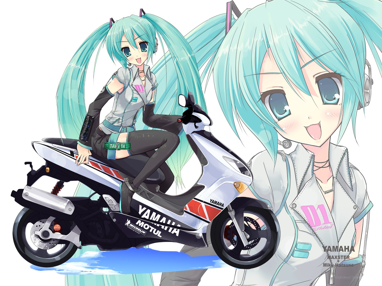 Hatsune Miku on a scooter