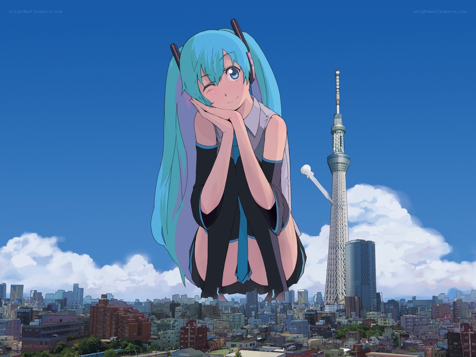 Hatsune Miku over Tokyo